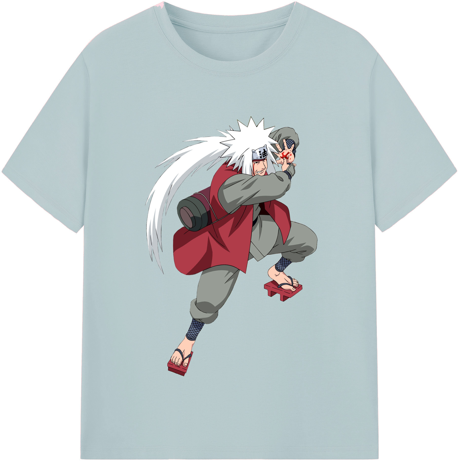 （画像用） NARUTO -ナルト- 自来也（じらいや） Jiraiya 綿100％半袖Tシャツ（フロントプリント）